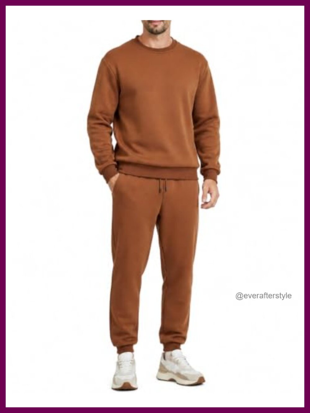 Men's 2-Piece Crewneck Sweatshirt & Jogger Sweatsuit Set